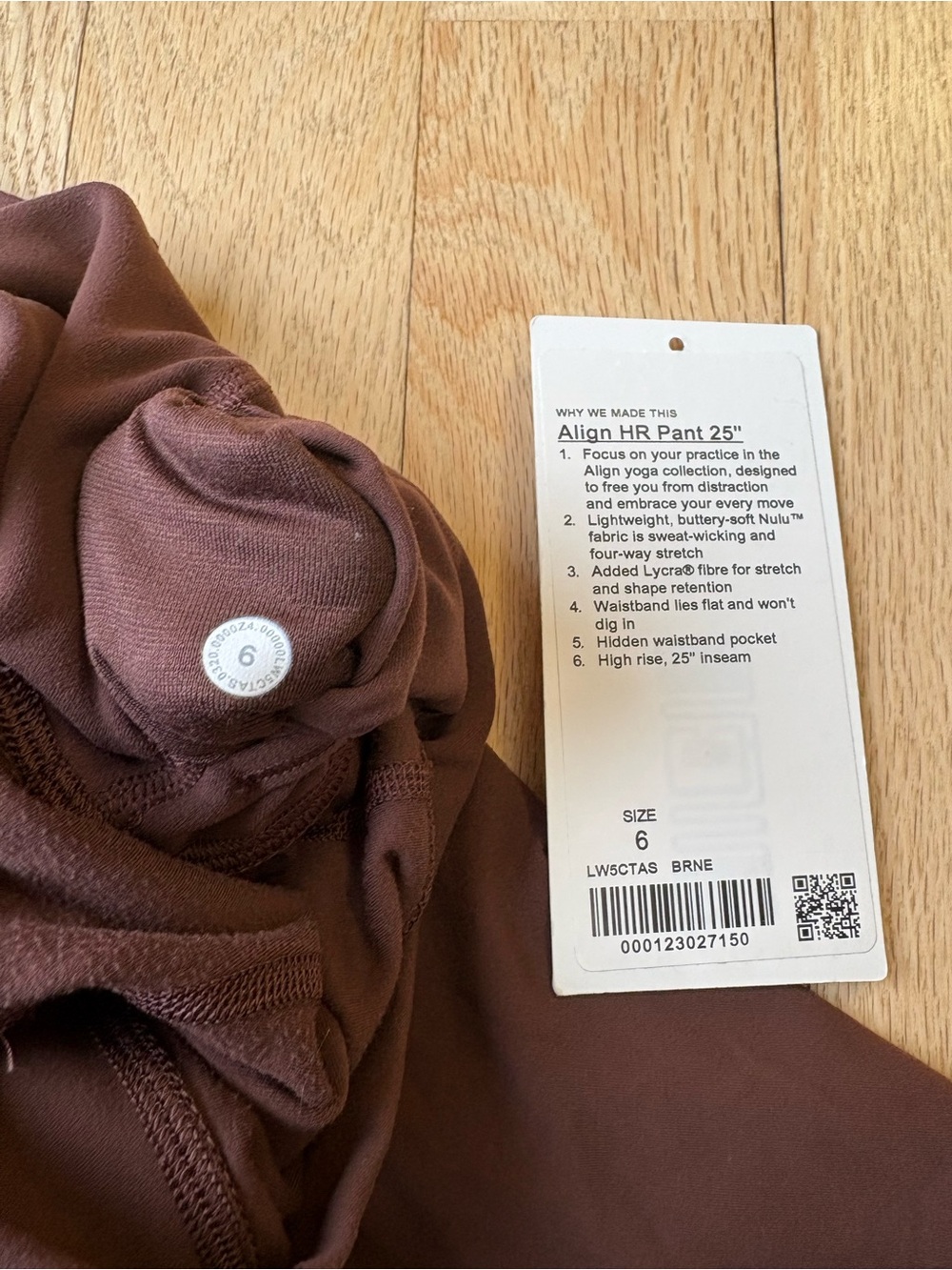 RARE!! lululemon brown earth align leggings 25” size 6 - Picture 6 of 8